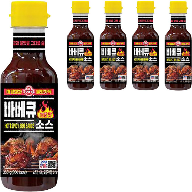 오뚜기 바베큐소스 매운맛, 355g, 5개