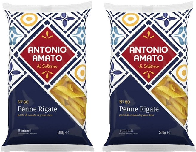 ANTONIO AMATO 阿瑪特 尖筆麵 NO.80 來自海岸迷人氣候 高科技低溫製麵, 500g, 2包