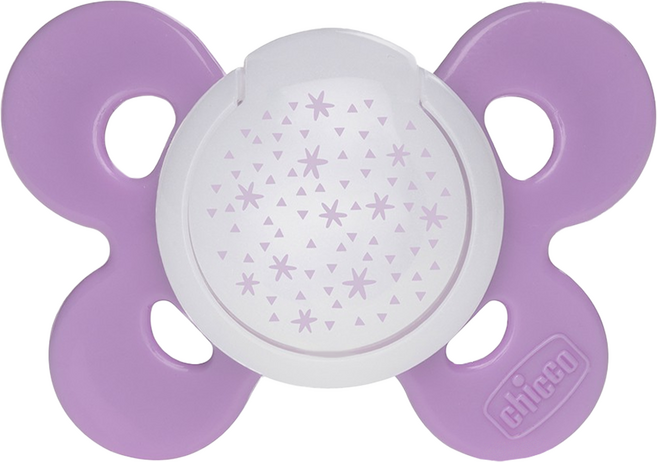 chicco 舒適哺乳 機能型矽膠安撫奶嘴 大, 16~36M, 恆星紫, 1個