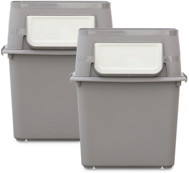 리빙스마일 탱크 분리수거함 대형, 브라운, 2개