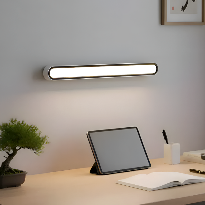 MLD LED 자석 책상스탠드 조명, 와이드블랙라인