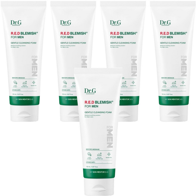 닥터지 레드 블레미쉬 포 맨 젠틀 클렌징 폼, 150ml, 5개