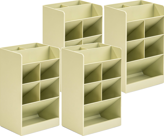 델리 데스크 오거나이저 8칸 분리 사선꽂이 점보 정리함 8939-0, 밀크그린, 4개