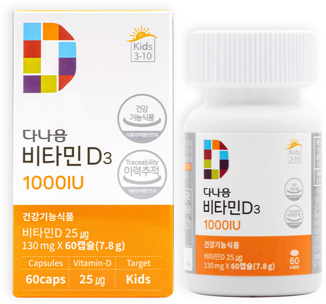 다나음 비타민 D3 1000IU, 60정, 1개