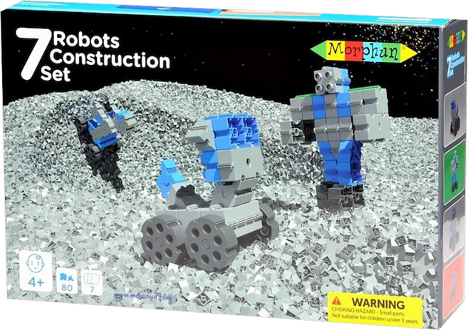 Morphun 莫爾芬積木 7 Robots 80pcs, 7種機器人, 1盒