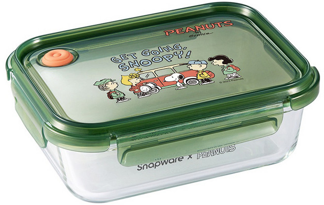 Corelle Brands 康寧餐具 Snapware SNOOPY 耐熱玻璃保鮮盒 1090ml, 露營趣, 1個
