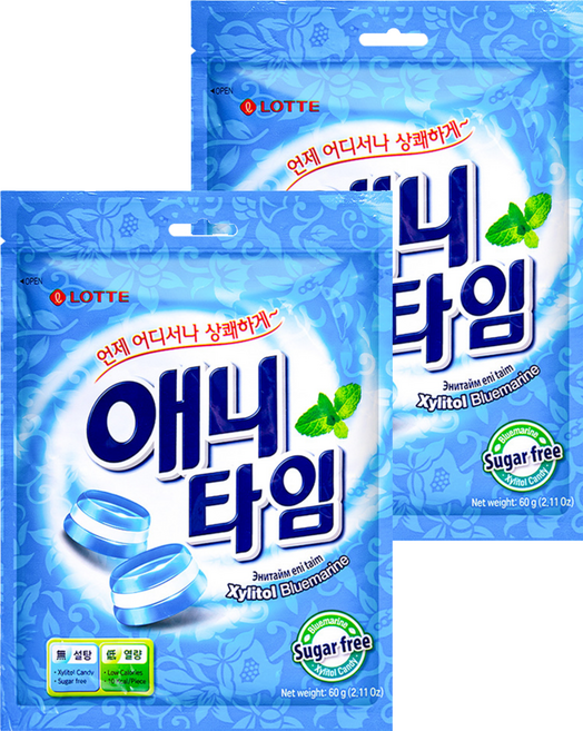 LOTTE 樂天 Anytime 薄荷三層糖, 60g, 2包
