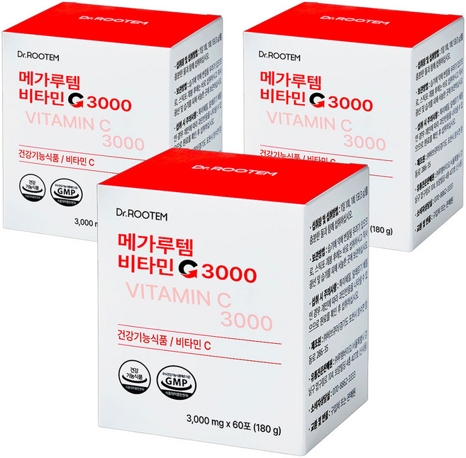 닥터루템 정품 메가루템 비타민C 3000, 180g, 3개