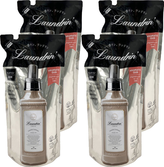 Laundrin' 朗德林 香水柔軟精補充包 木質花香, 480ml, 4包
