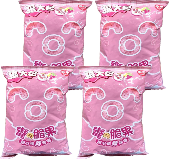 乖乖 玉米脆果 彎的脆果 草莓煉乳, 75g, 4包