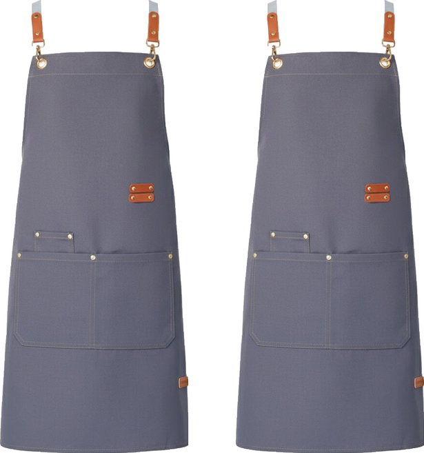 咪咪購物 工作圍裙, 灰色, 2件