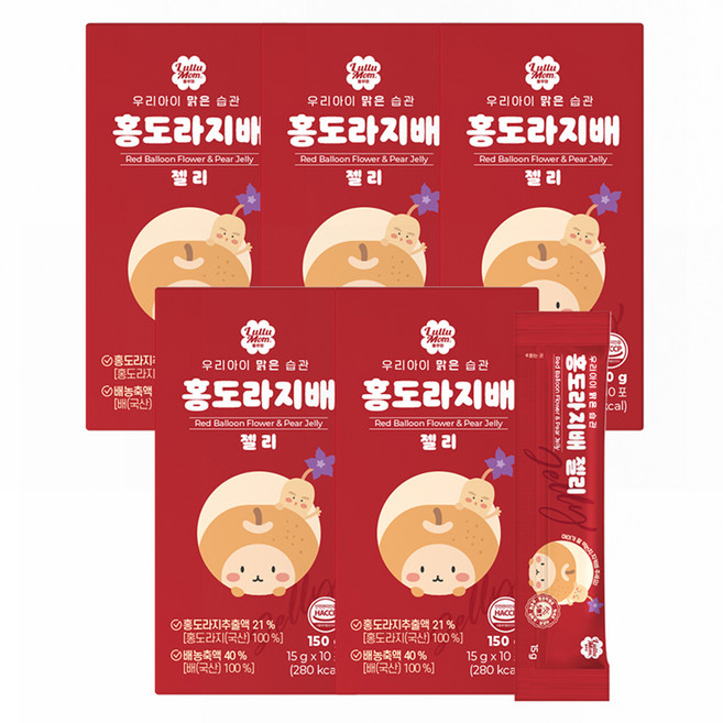 룰루맘 홍도라지배 젤리 15g×10포, 150g, 5개, 홍도라지 + 배
