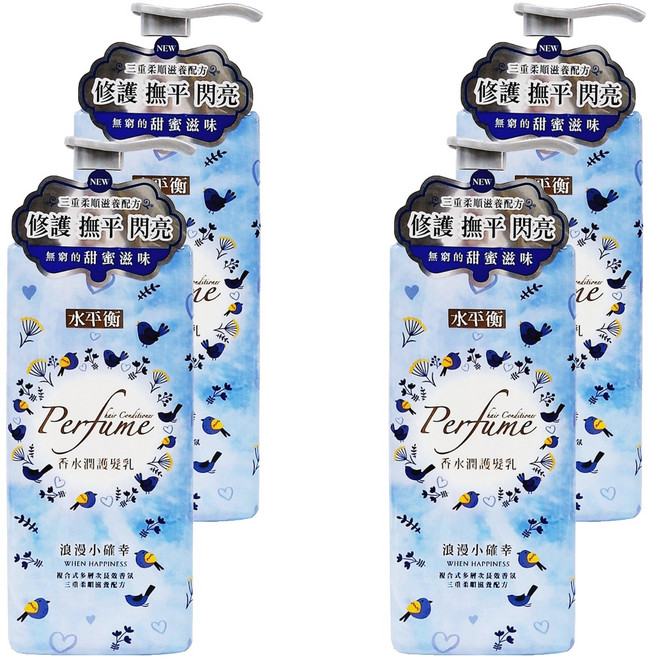 水平衡 香水潤護髮乳 浪漫小確幸, 700g, 4瓶