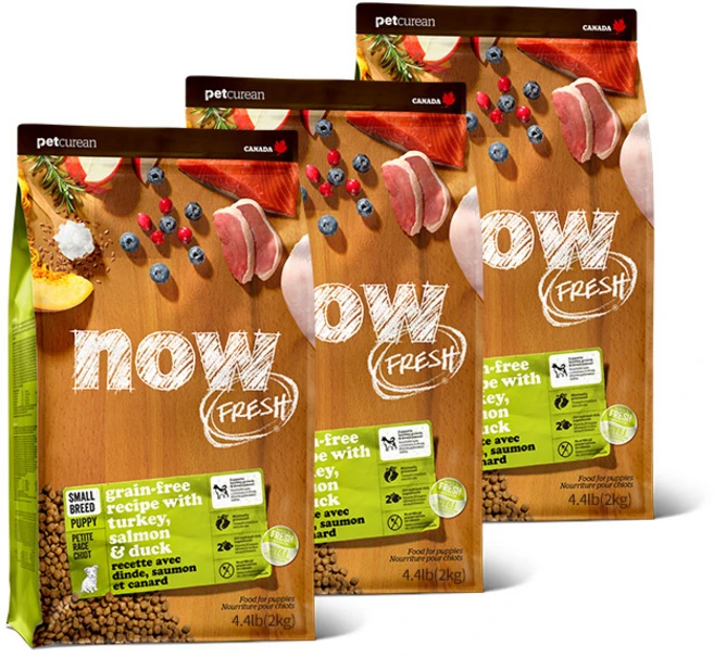 now 퍼피 그레인프리 스몰브리드 건식사료, 칠면조, 2kg, 3개 - 쿠팡