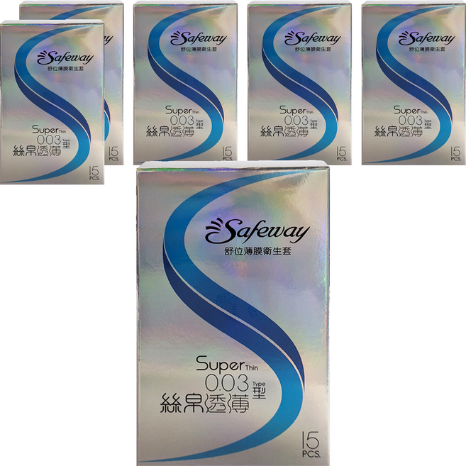Safeway 薄膜衛生套 絲帛透薄0.03 保險套, 15入, 6盒