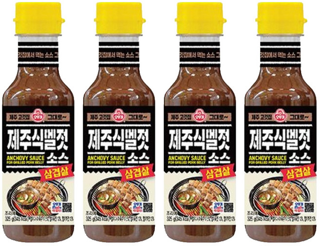 오뚜기 삼겹살 제주식 멜젓소스, 325g, 4개