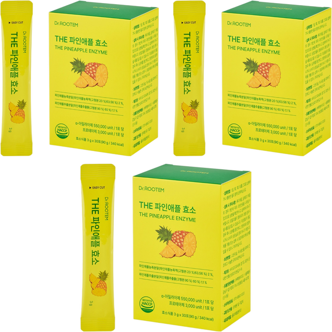 닥터루템 정품 THE 파인애플 효소, 90g, 3개