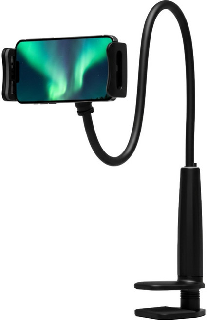 고정이 잘되는 침대 휴대폰 자바라 거치대 80cm, 블랙, 1개