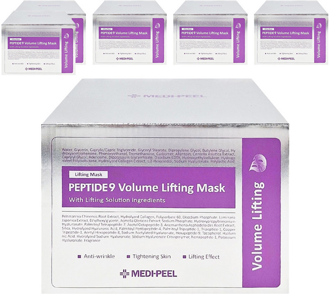 MEDIPEEL 美蒂菲 台灣公司貨 九胜肽緊緻面膜 25ml, 50片, 6盒