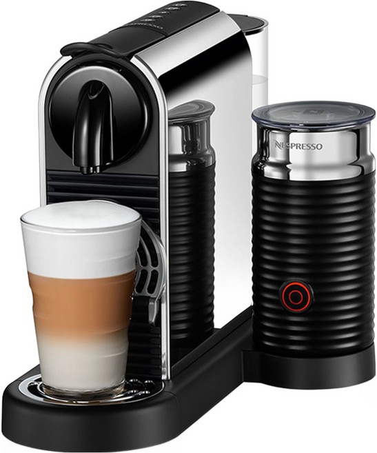 네스프레소 시티즈 플래티넘 앤 밀크 스테인리스 스틸 커피머신, D145, 혼합색상