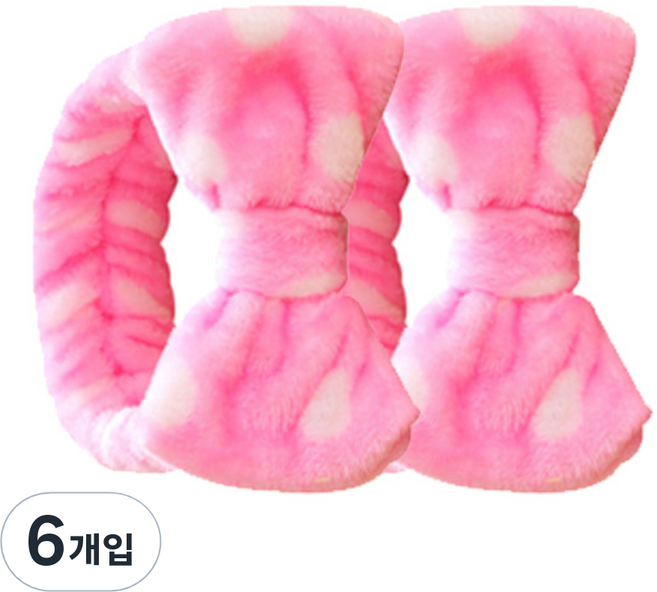 더자카 러블리 패턴 리본 머리띠, Y377LBBI229, 6개