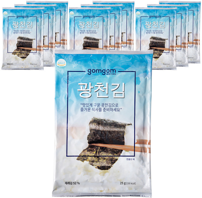 곰곰 광천김 전장, 25g, 10개