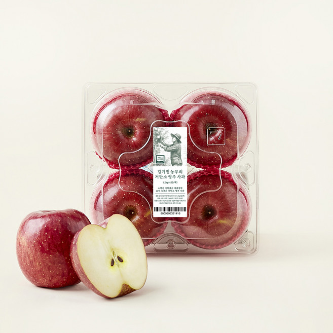 김기진농부의 저탄소 영주 사과, 1.2kg(대과/4입), 1개