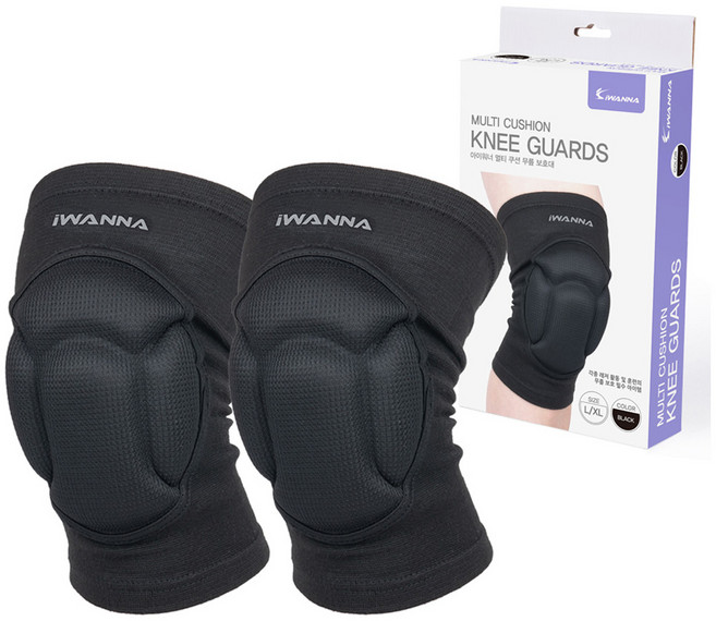 아이워너 멀티 다용도 쿠션 무릎 보호대 2p, 1개, 블랙