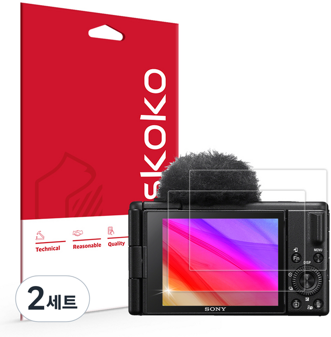 스코코 소니 ZV-1M2 초고화질 트루컬러 AR 액정보호필름 2p 세트, 2세트, SNC00750006