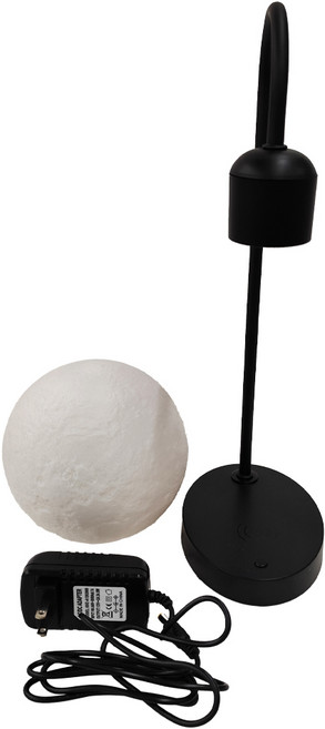 懸浮月球夜燈 PVC、金屬材質 160mmx110mmx367mm, 夜空黑