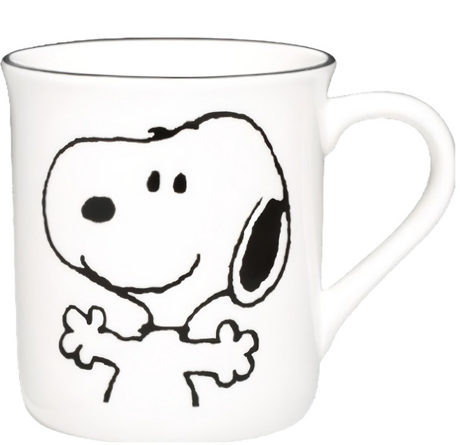 Corelle Brands 康寧餐具 Snapware SNOOPY馬克杯 385ml, 1個, 復刻黑白