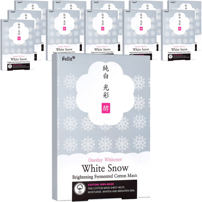 넬라 하얀눈 광채 발효 순면 마스크팩, 1개입, 60개