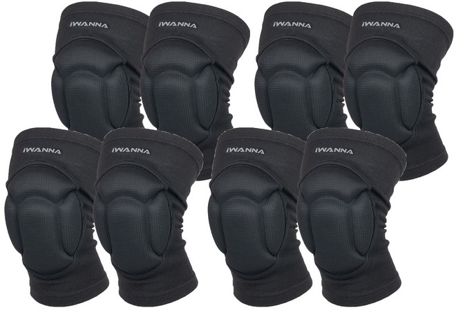아이워너 멀티 다용도 쿠션 무릎 보호대 2p, 4개, 블랙