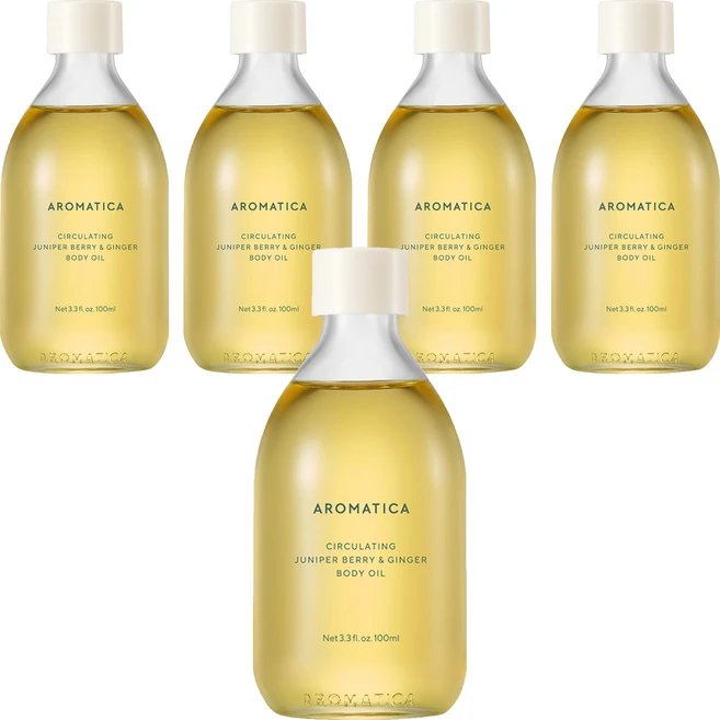 아로마티카 서큘레이팅 바디오일 주니퍼베리 & 진저향, 100ml, 5개 - 쿠팡