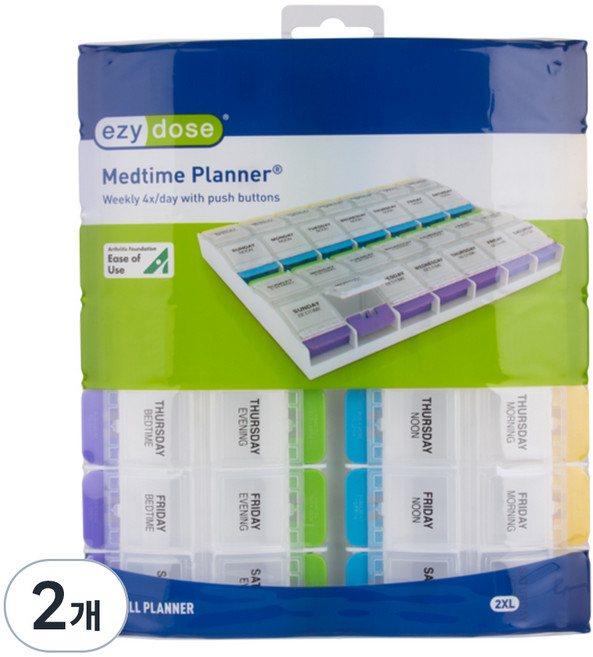 이지도즈 약통 7일+4회 약통 버튼형, 2개