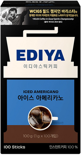 이디야 아이스아메리카노 스틱커피, 1g, 100개입, 1개