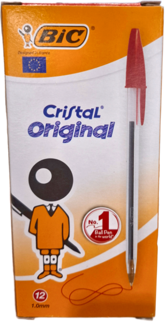 BIC 比克 Cristal Original 原子筆 1.0mm, 紅色, 12支