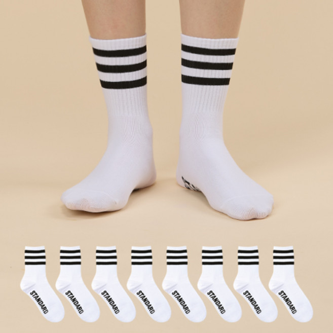 GGRN 여성용 스탠다드AA 패션 양말 8켤레 세트