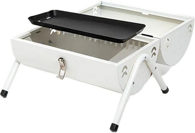 樂邦 攜帶式燒烤爐烤肉架 豪華款 白色, 1組