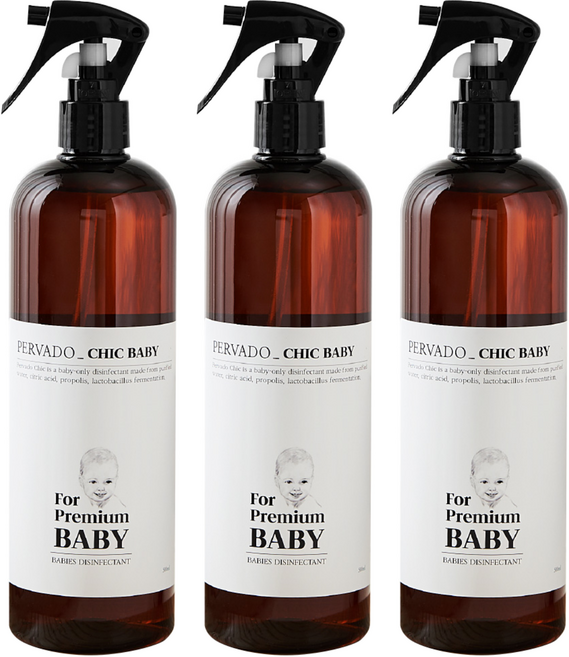 페르바도 칙베이비 아기소독제 토이클리너 살균스프레이, 500ml, 3개