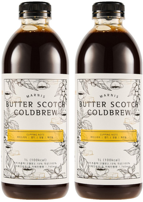 마르니스 버터스카치 콜드브루 원액, 1L, 1개입, 2개