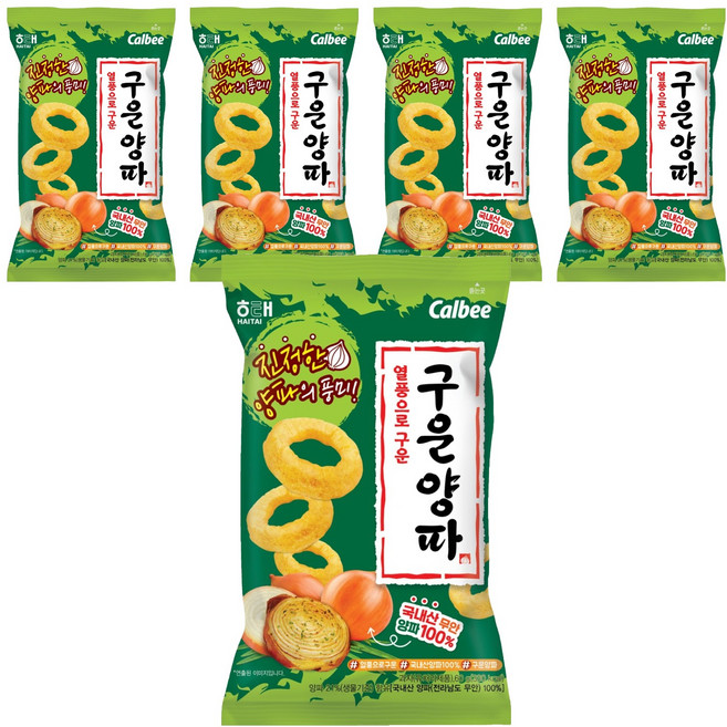 해태제과 구운양파, 60g, 5개