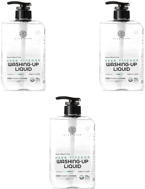 아이너바움 아기 주방세제 액상형 무향, 700ml, 3개