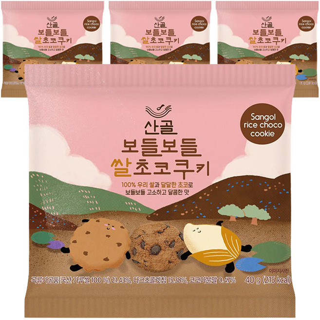 에코맘의산골이유식 산골쌀쿠키, 쌀초코, 40g, 4개