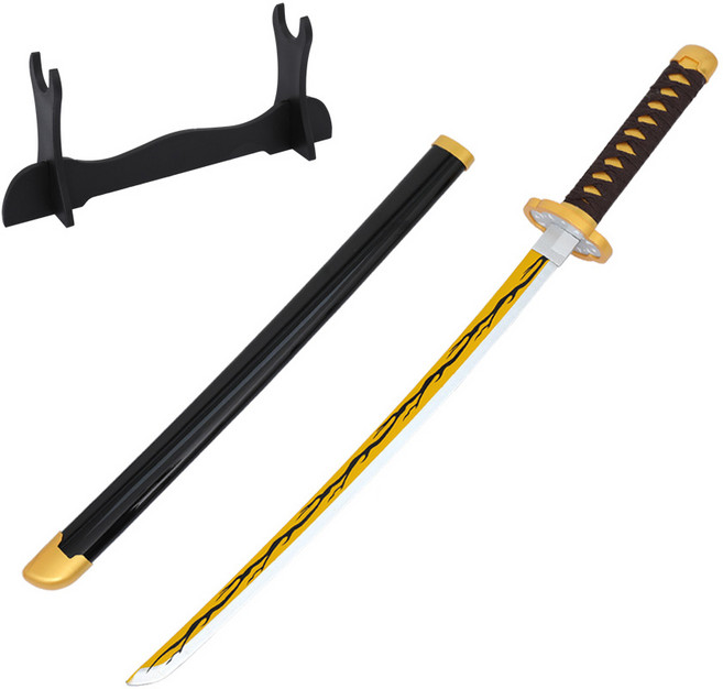 주식회사대한몰 애니메이션 코스프레 장난감 목검 일륜도 M 75cm + 거치대 세트, 아카젠이B, 1개