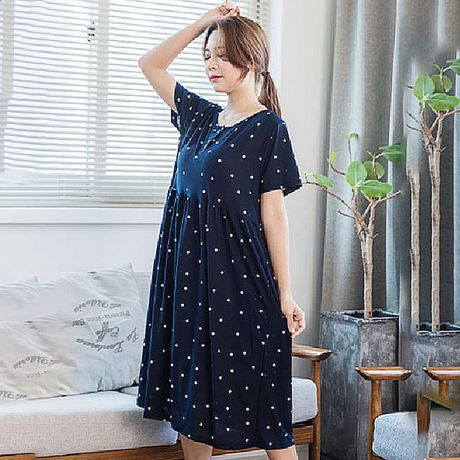 디에스도씨 여성용 냉감 네이쳐마 반팔 잠옷 원피스