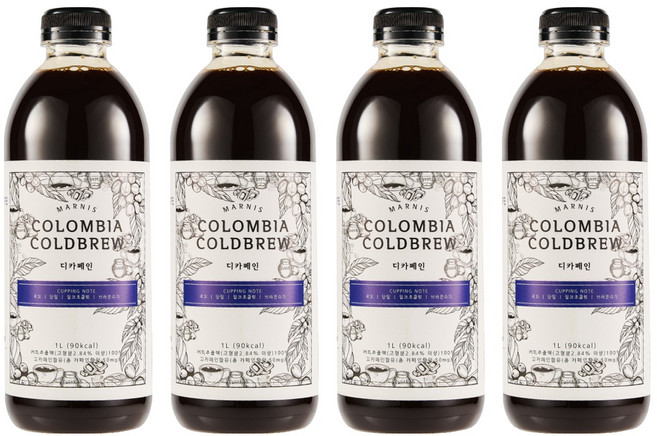 마르니스 디카페인 콜드브루 원액 1L 콜롬비아, 단품, 4개