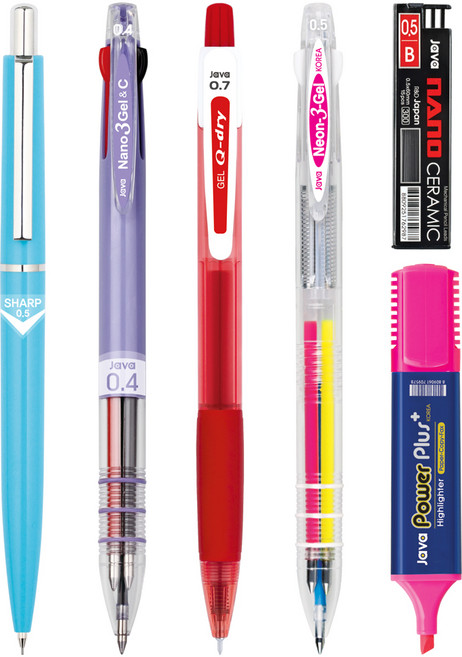 자바펜 피닉스 필기구 6종 세트, 하늘, 1세트