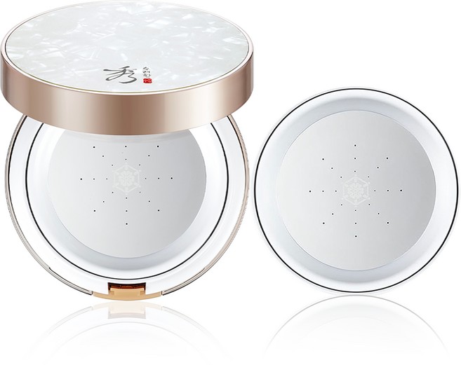 Sooryehan 秀雅韓 晶燦紫斷金屬氣墊粉底 15g+替換蕊 15g組, 23號, 1組