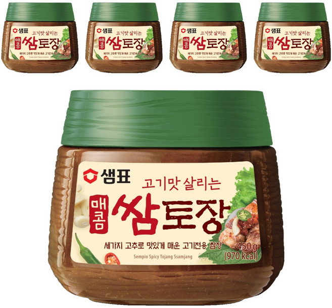 샘표 매콤 쌈토장, 450g, 5개